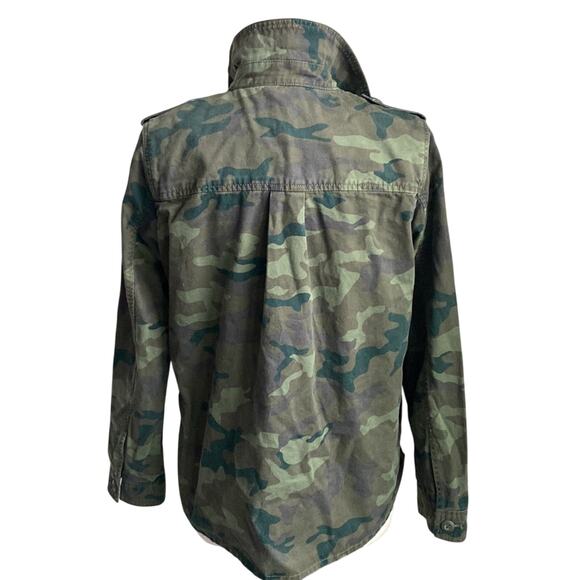 GAP Utility Jacket Womens Sz Small Green Camo Military Field Camouflage Stripes - Picture 7 of 9